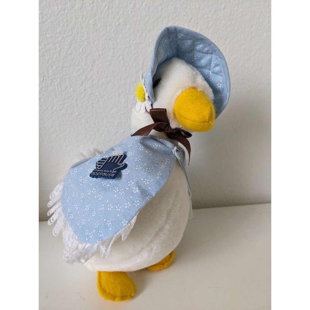 Vintage Duck Mother Goose Cottage Core Farm Decor Plush Stuffed Animal Applause - Picture 1 of 10